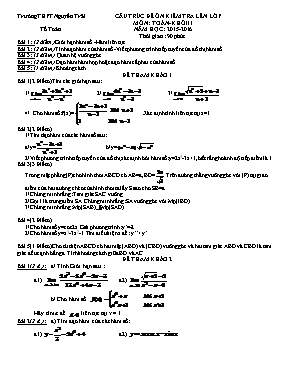 Cấu trúc đề ôn kiểm tra lên lớp môn Toán Khối 11 - Năm học 2015-2016 - Trường THPT Nguyễn Trãi